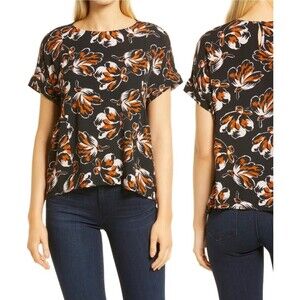 Madewell Duskblossom Shirred Short Sleeve Top. Size XS